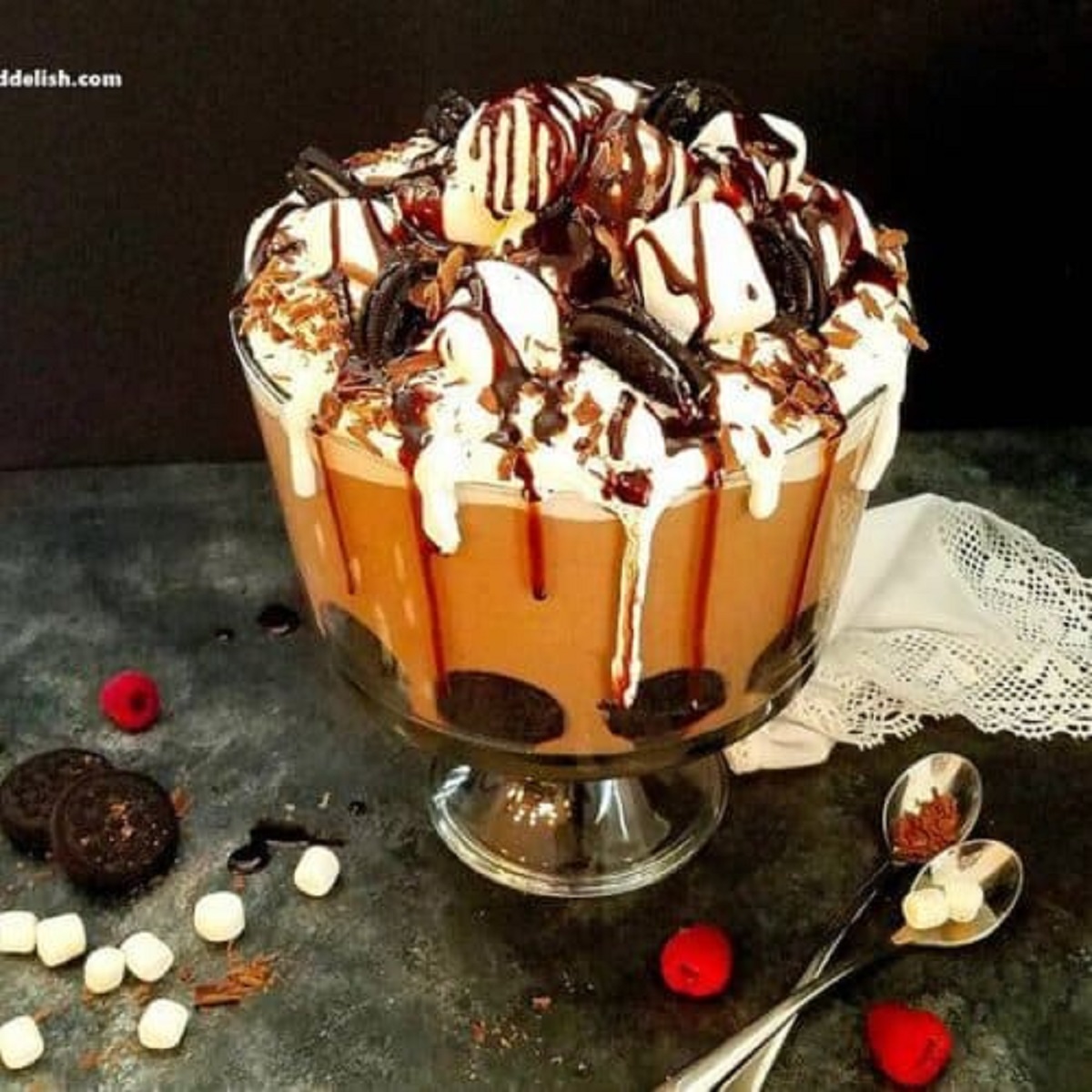 Trifle de chocolate quente rápido e fácil